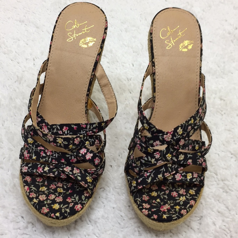 Colin Stuart Floral Wedge Sandal
